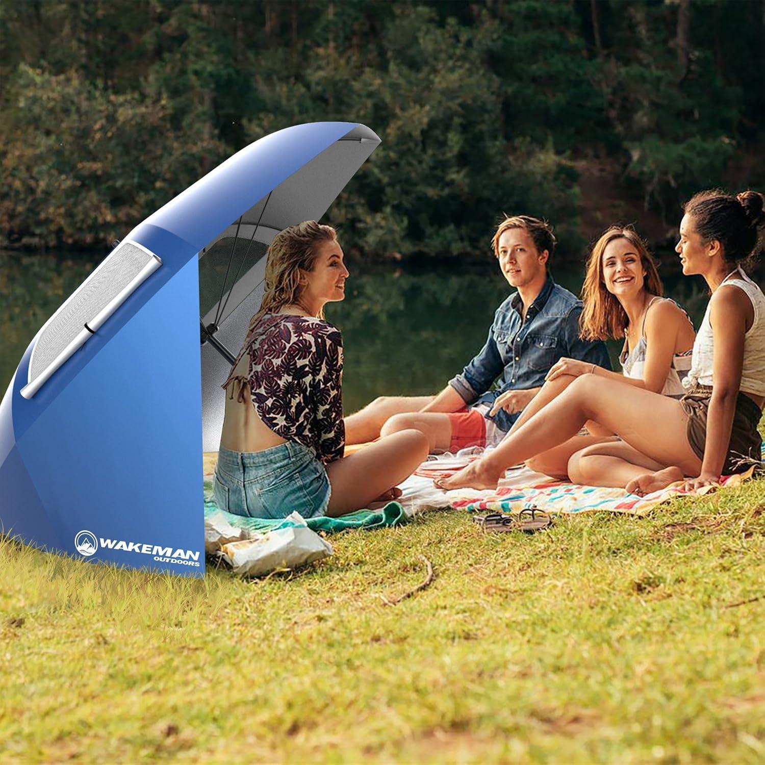 image:imageWakeman 75CMP1029 Portable Canopy Umbrella Sun Shelter 86 Blue