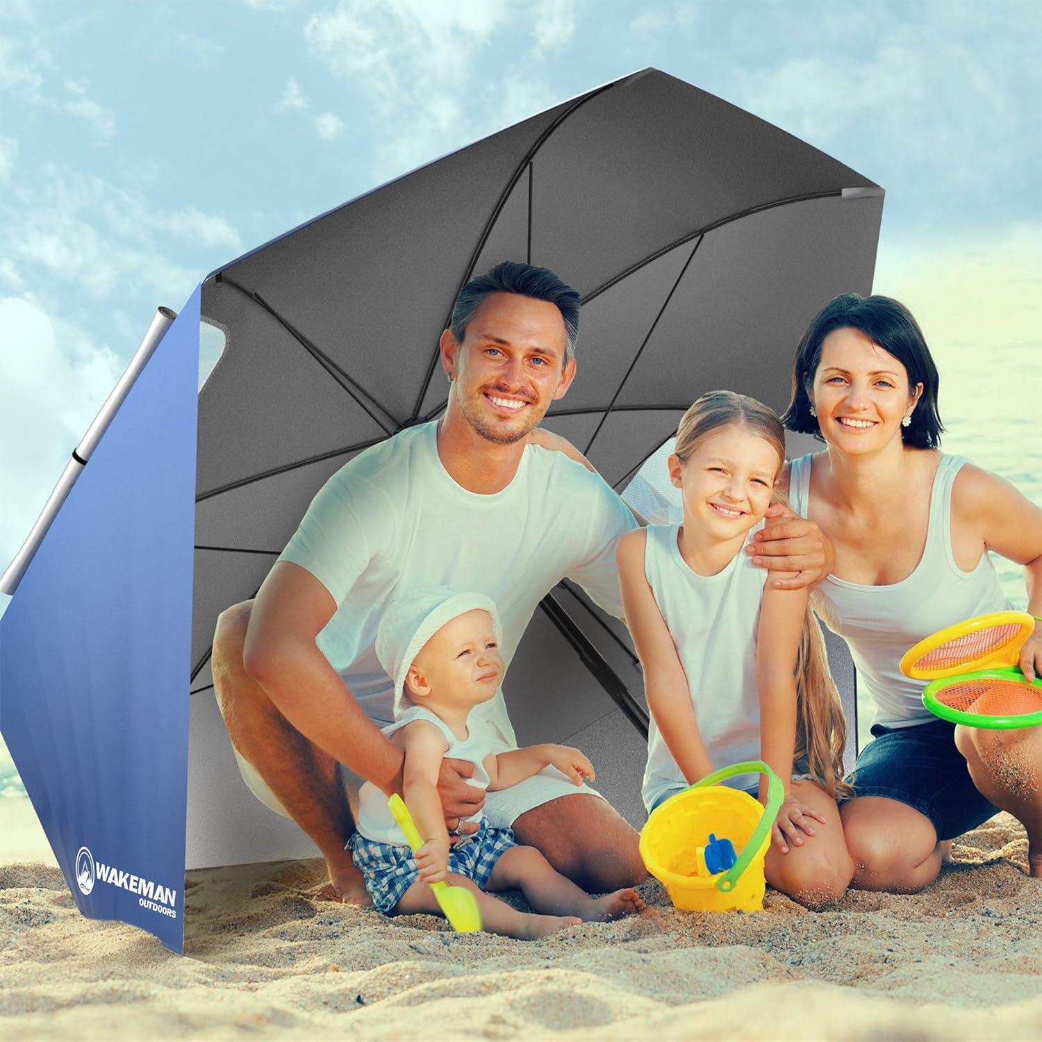 image:imageWakeman 75CMP1029 Portable Canopy Umbrella Sun Shelter 86 Blue