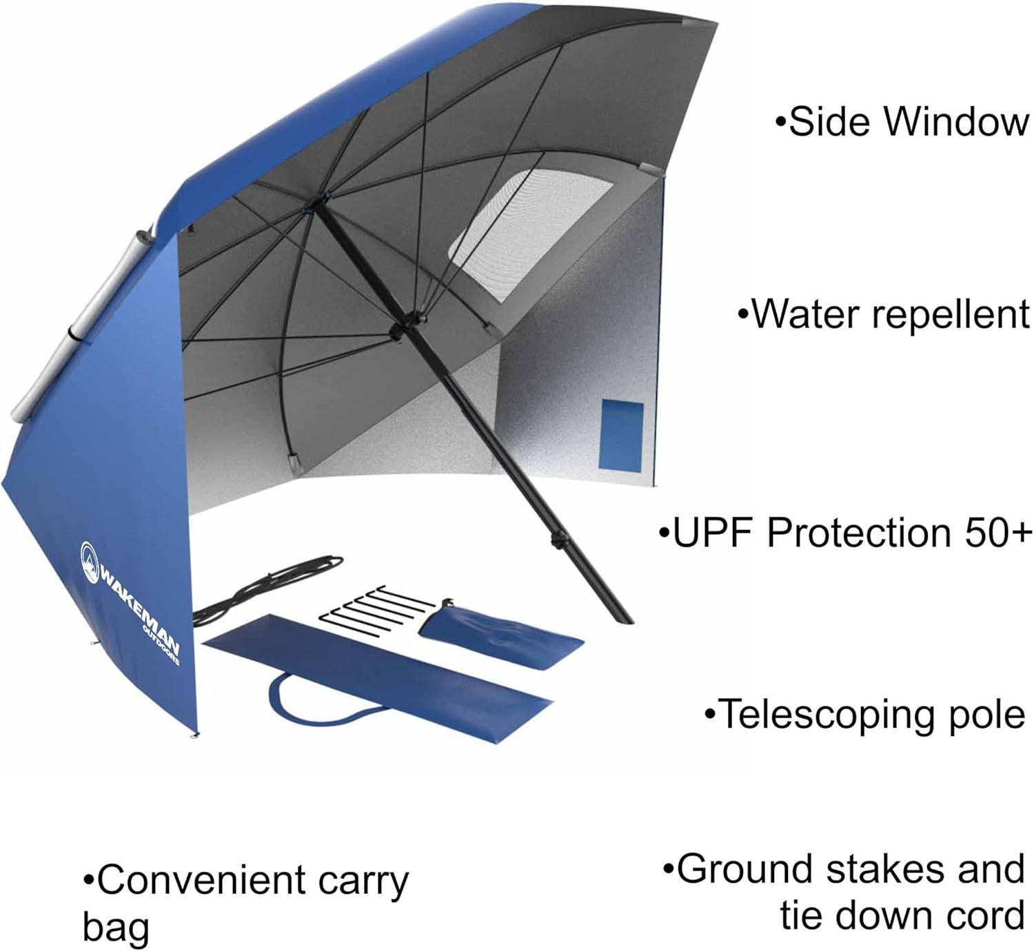 image:imageWakeman 75CMP1029 Portable Canopy Umbrella Sun Shelter 86 Blue