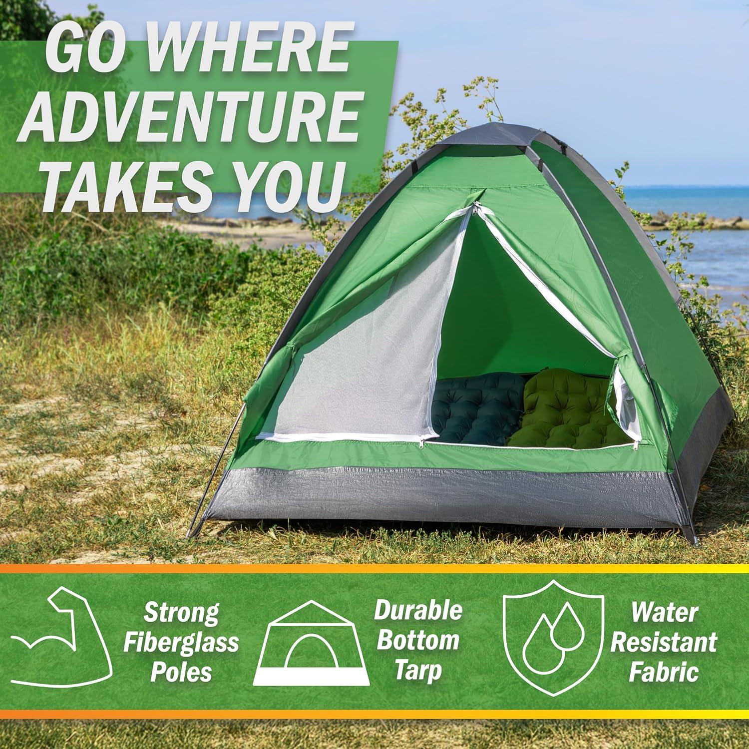 image:imageWakeman FamilyTents Wakeman Outdoors 2 Person Camping TentGreen
