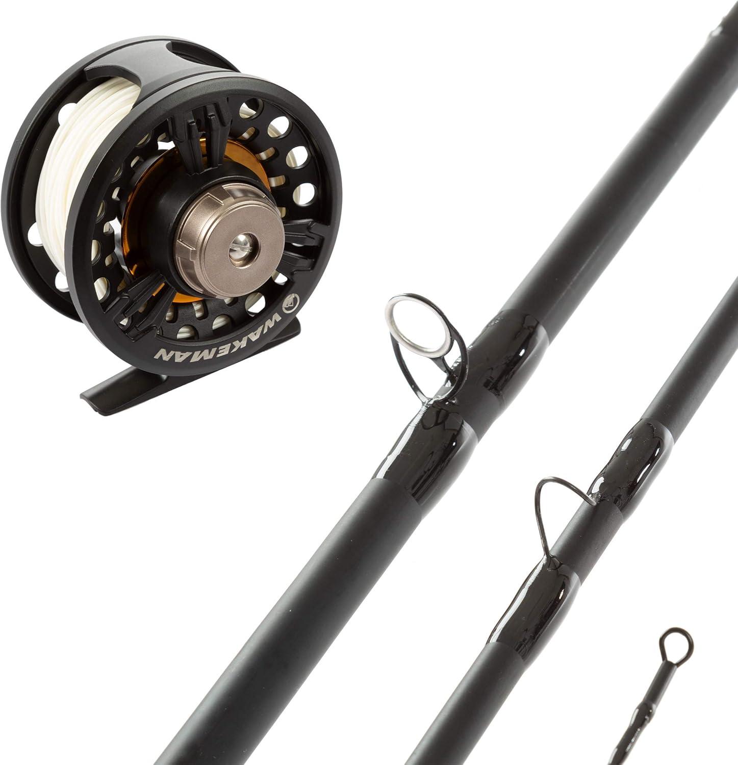 image:imageWakeman Outdoors Fly Fishing Rod amp Reel Combo Starter Kit with Case and AccessoriesCompact Collapsible Kit 97inch