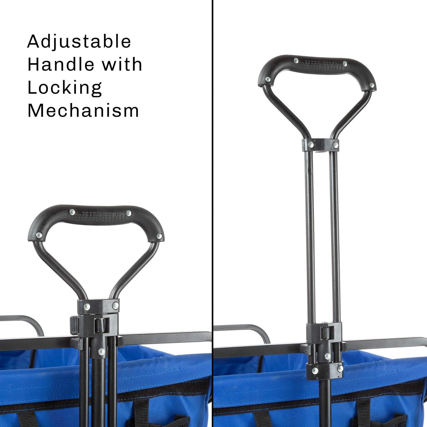 image:imageWakeman Outdoors Folding Wagon Collapsible AllTerrain Utility Pull Cart with Telescoping Handle for Camping Beach Sports or Grocery ShoppingSlim Wheels