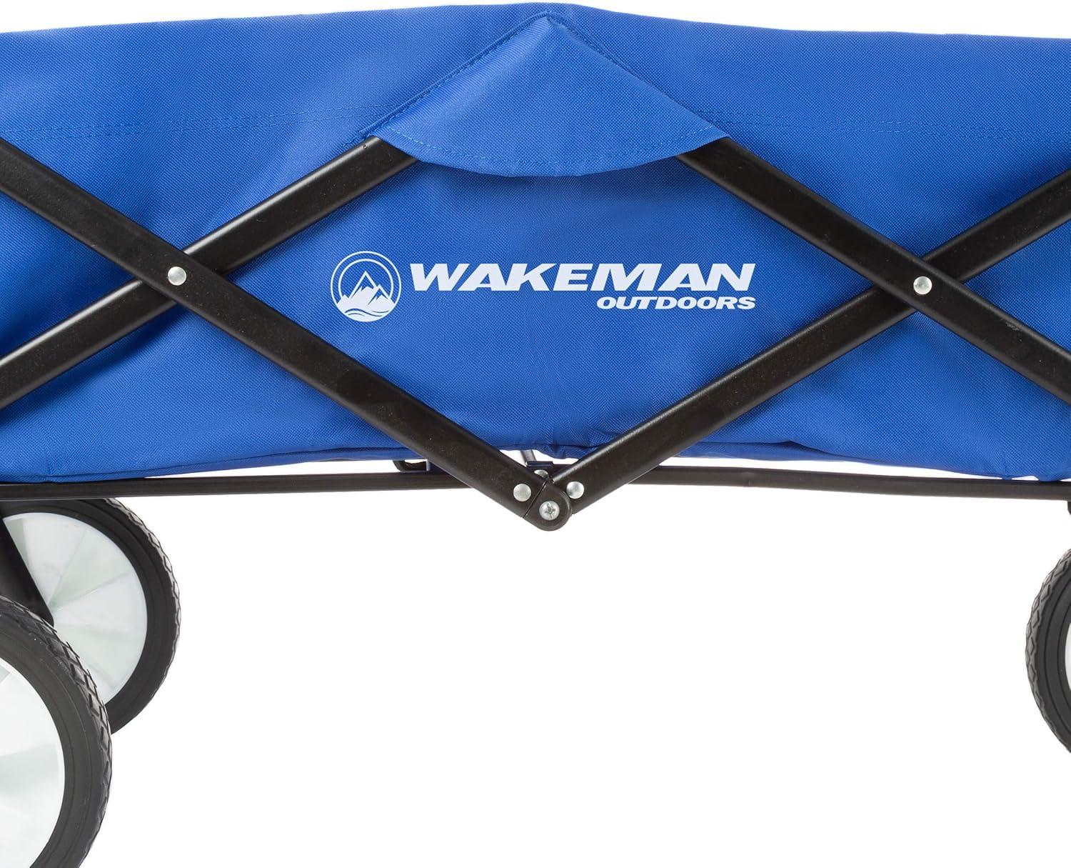 image:imageWakeman Outdoors Folding Wagon Collapsible AllTerrain Utility Pull Cart with Telescoping Handle for Camping Beach Sports or Grocery ShoppingSlim Wheels