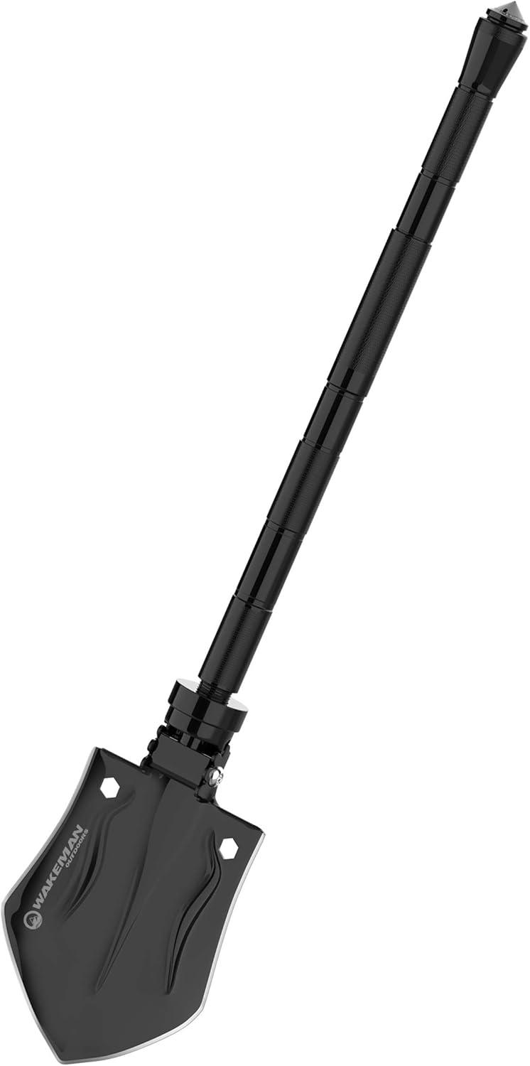 image:imageWakeman Outdoors Tactical Utility Shovel Compact Folding Survival Metal Spade Multitool for Camping Hunting and Hiking with Nylon Carrying Bag