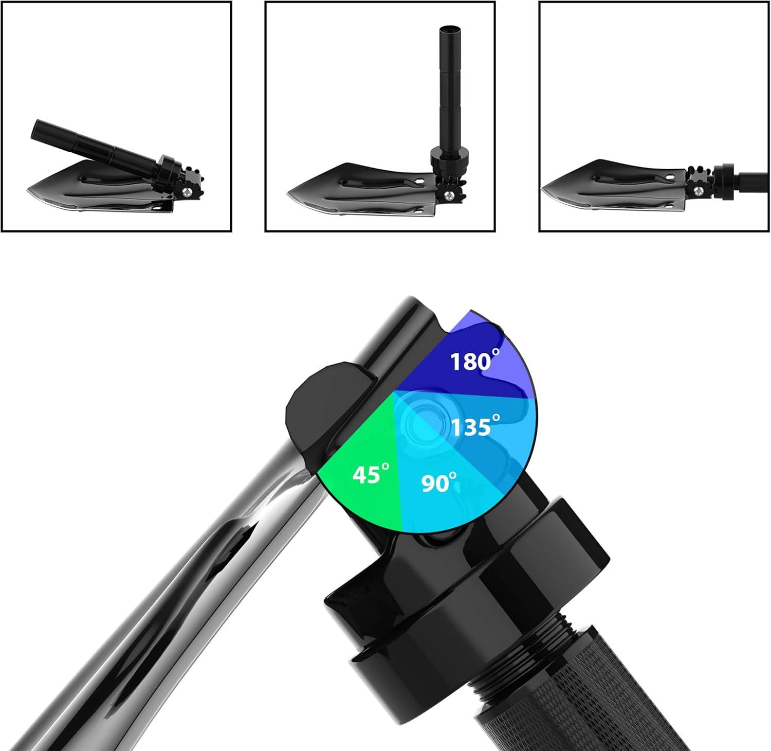 image:imageWakeman Outdoors Tactical Utility Shovel Compact Folding Survival Metal Spade Multitool for Camping Hunting and Hiking with Nylon Carrying Bag