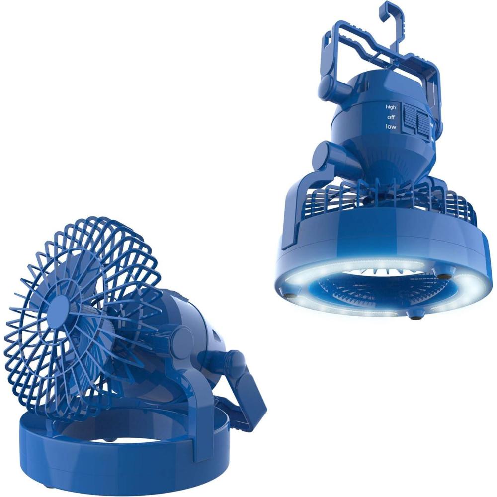 image:imageCamping Lantern with Portable Fan for Travel  WeatherResistant 18 LED Light for Tents Hiking and Power Outages by Wakeman Blue