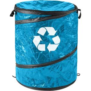 image:imageCollapsible Trash Can  Pop Up 44Gallon Outdoor Portable Garbage Bag Holder with Zippered Lid  Recycle Bin for Camping or Parties by Wakeman GreenBlue