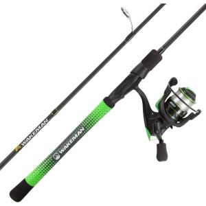image:imageFishing Rod and Reel Combo  Carbon Pole with PreSpooled Spinning Reel and Golf Grip Handle for Bass Trout Salmon or Catfish by Wakeman