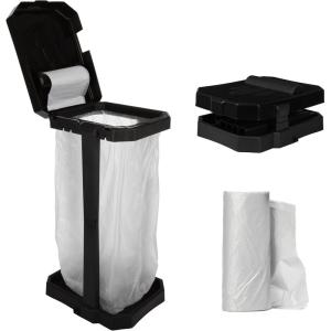 image:imagePortable Trash Bag Holder  Collapsible 13Gallon Garbage Bin for IndoorOutdoor Use Camping Recycling and Parties  Durable Plastic Trash Can by Wakeman Outdoors BlueHeavy Duty Black