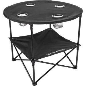 image:imageWakeman Camp Table  Round 2Tier Folding Table with 4 Cupholders and Carrying Bag  for Camping Beach Picnic Sporting Events and More OutdoorsBlueBlack