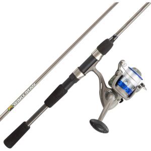image:imageWakeman Fishing Rod amp Reel Combo  66 Fiberglass Pole Spinning Reel  Bass Trout amp Lake FishSpooled with 10lb TestAction Series by Wakeman Outdoors