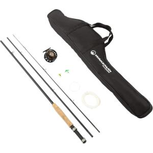 image:imageWakeman Outdoors Fly Fishing Rod amp Reel Combo Starter Kit with Case and AccessoriesCompact Collapsible Kit 97inch